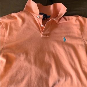 Mens peach Ralph Lauren Polo. Size medium.